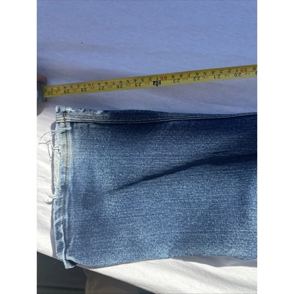 Lot of Origin Maine Jeans Men Blue Sz 40x30 Embroidered Logo Distressed USA Made